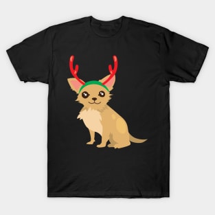 Christmas dog with reindeer antlers T-Shirt